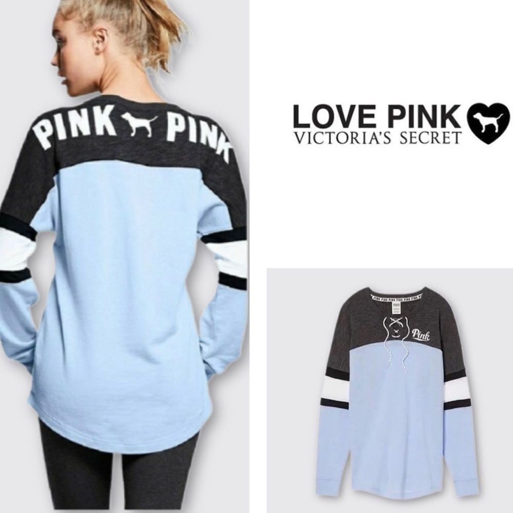 Victoria’s Secret PINK Colorblock Lace Varsity Top
